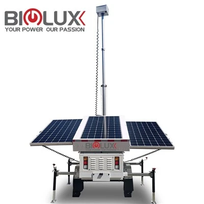 Batteri med stor kapacitet Høj lysstyrke 6*100W Led Light Mobil Solar trailer