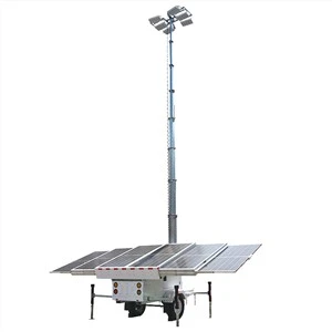 Sekskantet solpanel Mobile Solar LED Lystårn